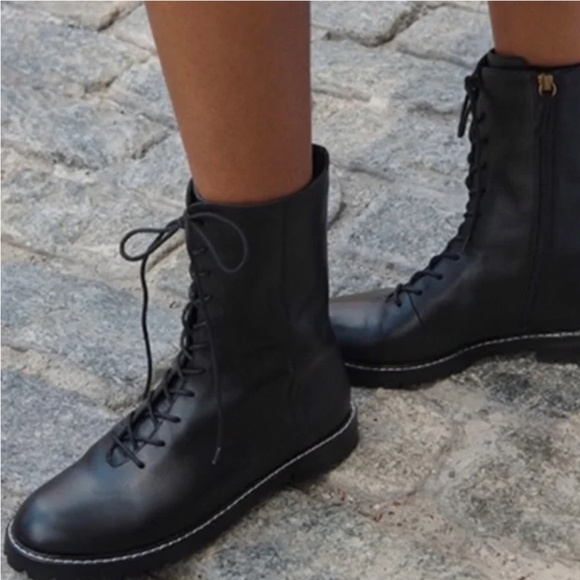 J Crew Gwen lug-sole leather lace-up tall shaft boots - Picture 2 of 6